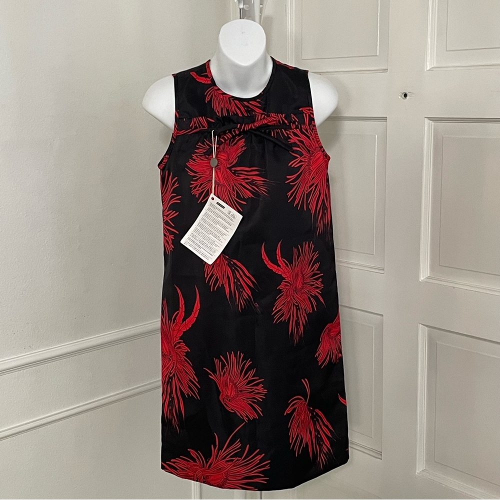 N 21 Gilmar Floral Red Black Midi Dress NEW